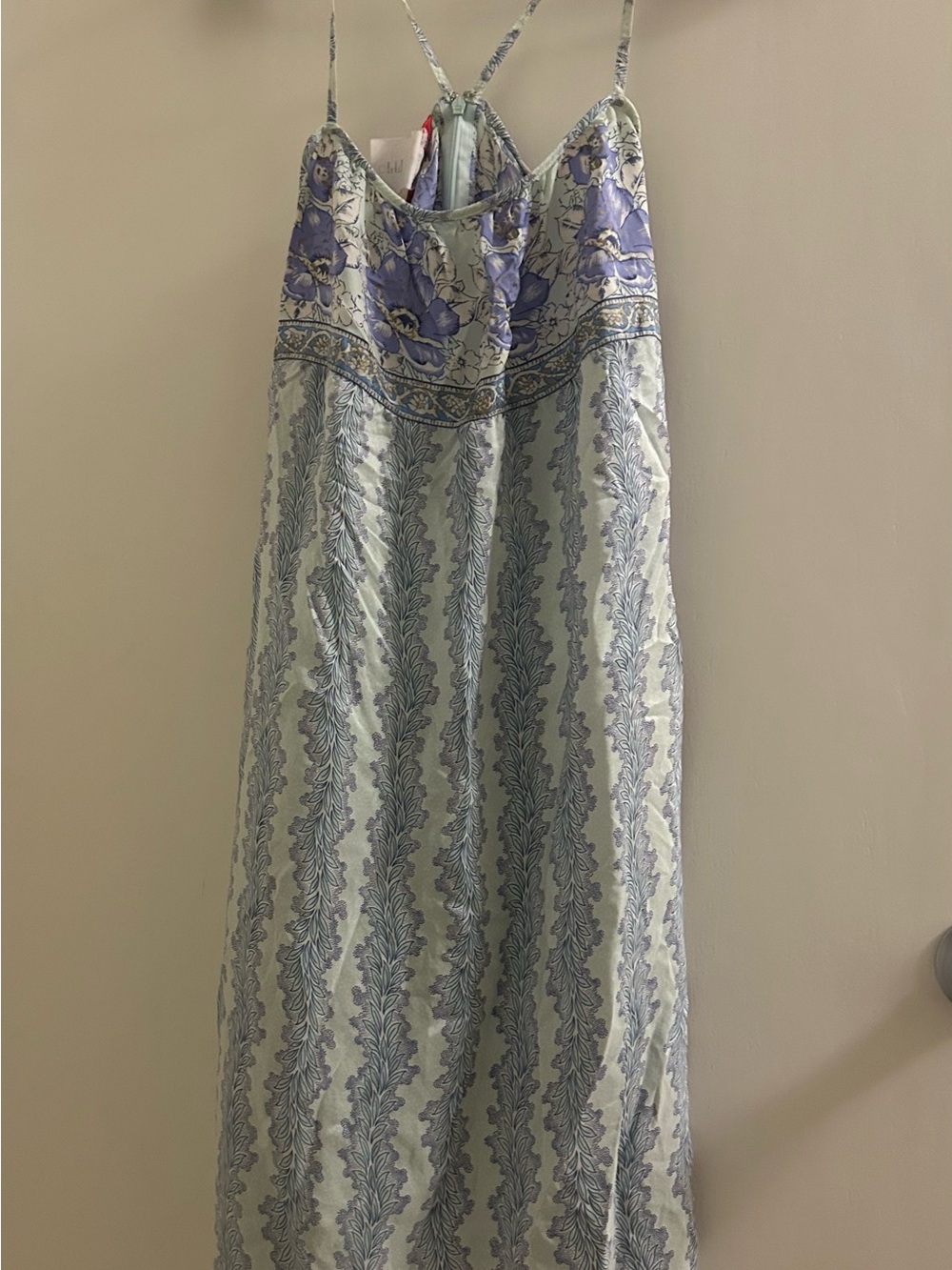 Esprit Lavender and Cream Floral Silk Slip Dress